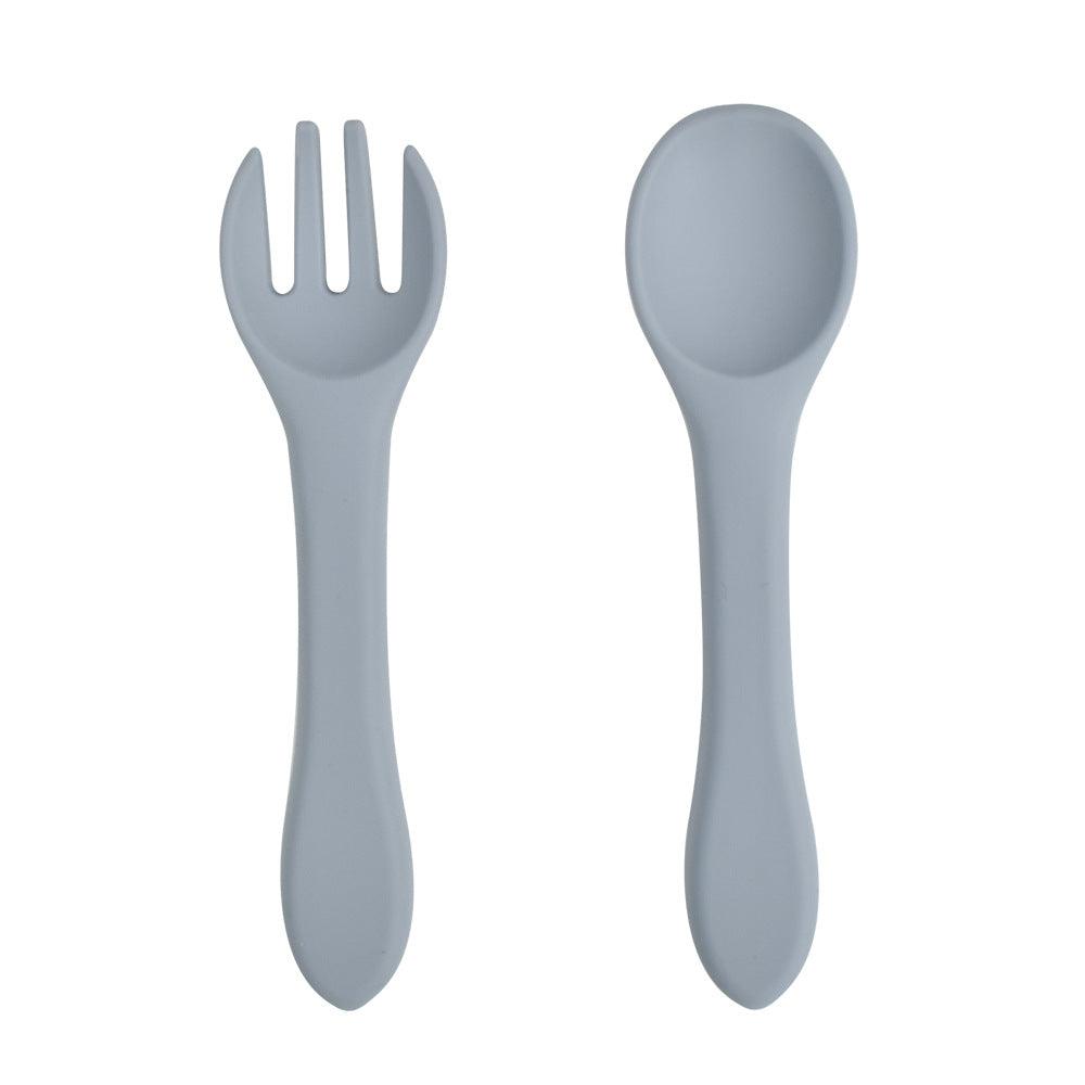 Baby‘s Silicone Tableware Food Grade Silicone Spoon Fork Set - PrettyKid