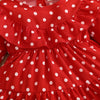 Toddler Girls Red Wave Dot Long Sleeve Dress - PrettyKid
