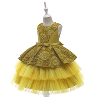 Kids Girls' Gauze Jacquard Fluffy Dress Children's Clothes Manufacturers Wholesale - PrettyKid