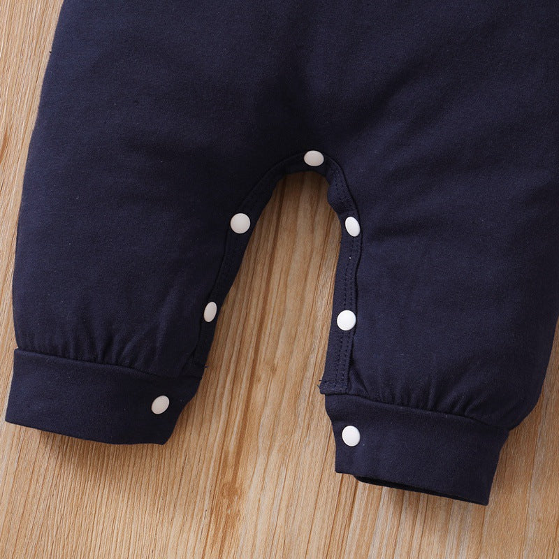 Baby Boys Digital Print Hooded Long-sleeved Jumpsuit - PrettyKid