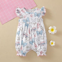 Baby Girls Cartoon Rabbit Print Jumpsuit - PrettyKid