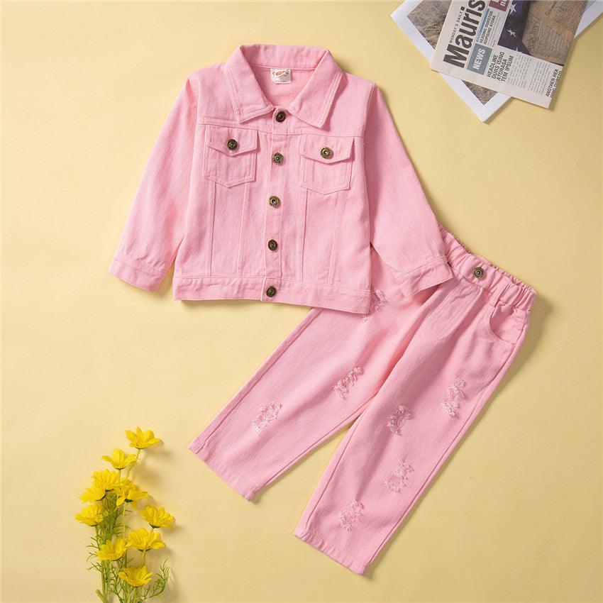 Spring and Summer New Girls' Suit Two Piece Long Sleeve Fashion Clothes for Children - PrettyKid