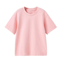 2021 Summer Cotton T-shirt Loose Short Sleeve Solid Bottomed Shirt Top - PrettyKid