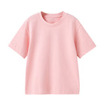 2021 Summer Cotton T-shirt Loose Short Sleeve Solid Bottomed Shirt Top - PrettyKid