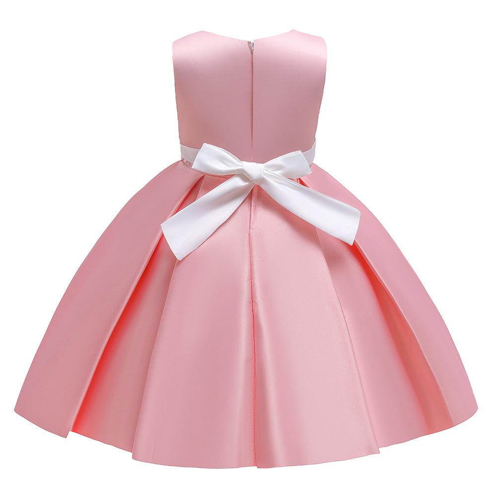 Kids Girls Bow Embroidered Pengpeng Skirt Children's Dress Wholesale Girls Dresses - PrettyKid