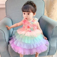 Baby Girls Princess Skirt Rainbow Cake Puffy Skirt - PrettyKid