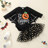 Baby Long Sleeve Dress Suit Halloween Clothes Two-piece Suit Wholesale Little Girl Dresses - PrettyKid