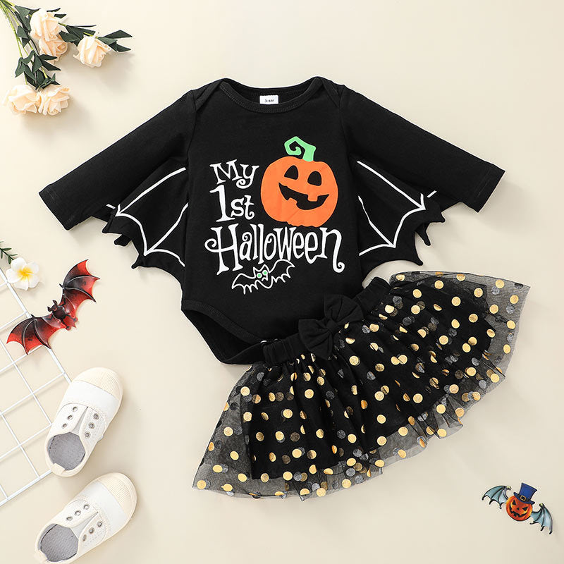 Baby Long Sleeve Dress Suit Halloween Clothes Two-piece Suit Wholesale Little Girl Dresses - PrettyKid