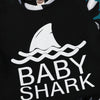 Toddler Kids Solid Shark Print Short Sleeve Set - PrettyKid