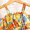 3 Girls' Suit Cute Print Off-shoulder Suspender Top Irregular Skirt Two-piece Set