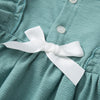 Toddler Girls Summer Green Sleeveless Ruffle Stitched Bow Dress - PrettyKid