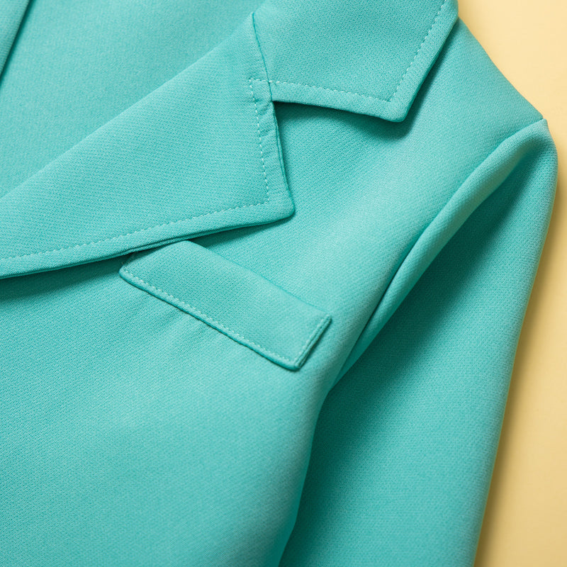 Girls V-neck Button Blazer Irregular Skort Candy-colored Suit Suit - PrettyKid
