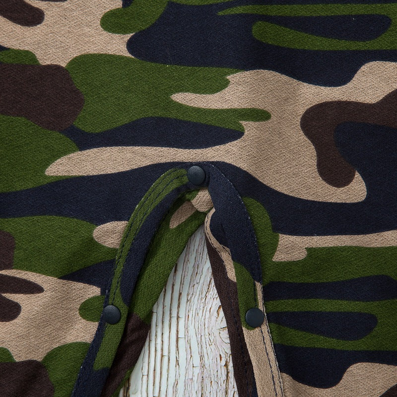 Baby Boys Solid Coat Camouflage Pants Fake Two Gentlemen's Jumpsuit - PrettyKid