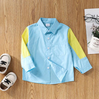 Toddler Boys' Stand Collar Long Sleeve Shirt - PrettyKid