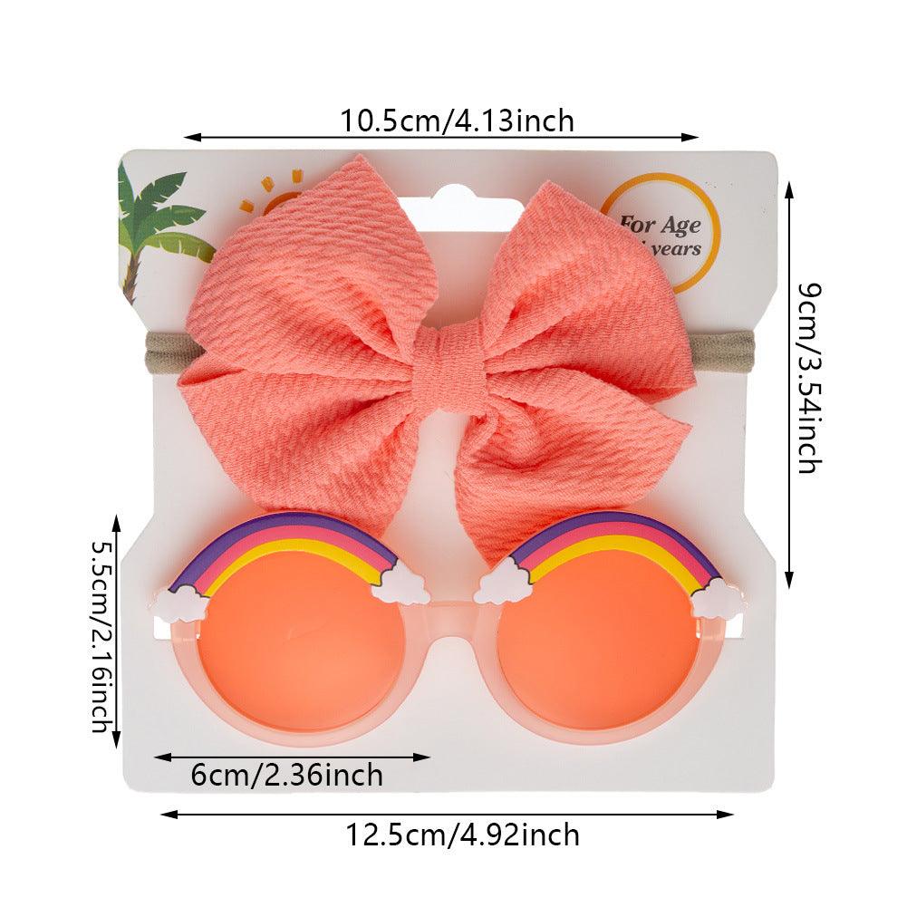 Children's Sun Lens Belt Suit Sunglasses Hair Belt Two-piece Set