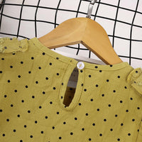 Toddler Girls Bow Long Sleeve Polka Dot Dress Wholesale Kids Clothing Online - PrettyKid