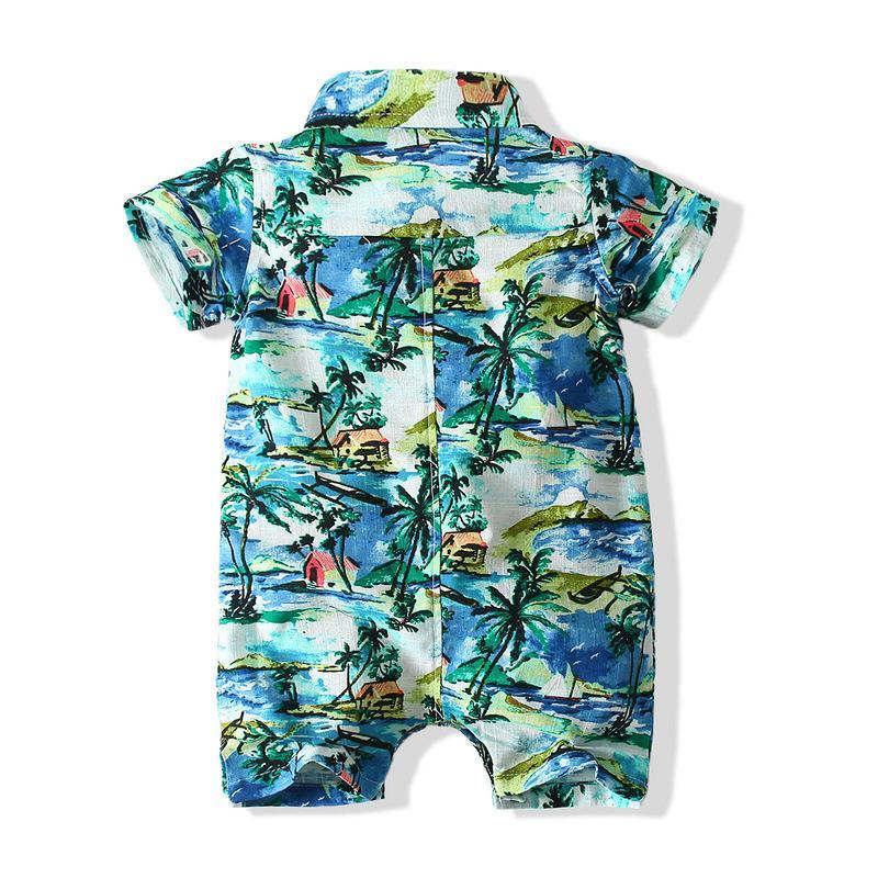 Baby Clothing Wholesale Short Sleeve Vacation Beach Style Pineapple Jumpsuit - PrettyKid