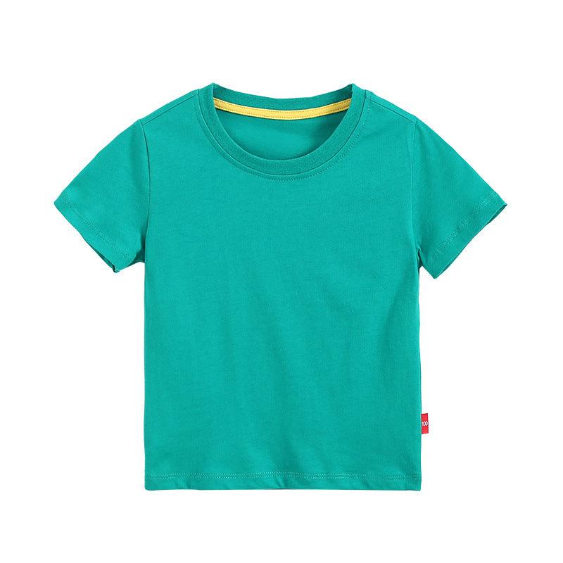 2021 Summer Children's T-shirt Solid Short Sleeve Round Neck Top - PrettyKid