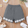 Toddler Boys Girls Solid Rubber Band Lace Elastic Waist Shorts - PrettyKid
