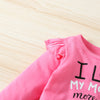 Toddler Kids Girls Solid Color Round Neck Letter Print Long Sleeved Suit - PrettyKid