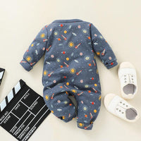 Baby Boys Cartoon Printed Long Sleeve Jumpsuit - PrettyKid