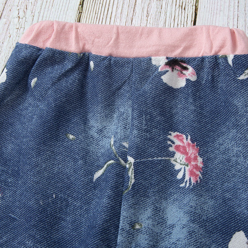 Toddler Kids Girls Pink Hoodie Floral Print Pants Set - PrettyKid