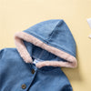 Girls' Denim Coat Solid Color Simple Top - PrettyKid