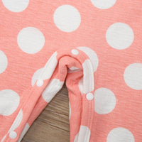 Baby Girls Lovely Pink Polka Dot Long Sleeve Jumpsuit - PrettyKid