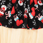 Baby Girls Long Sleeve Solid Christmas Print Dress - PrettyKid