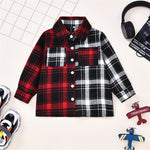 Toddler Kid Boys' Colorful Plaid Long-sleeved Shirt - PrettyKid