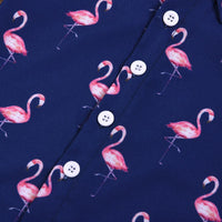 Toddler Kids Boys Flamingo Print Short Sleeve Gentleman Suit - PrettyKid