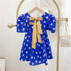 9M-6Y Cute Dresses For Girls Bow Floral Small Fresh Puff Sleeves Wholesale Girls Fashion Clothes - PrettyKid