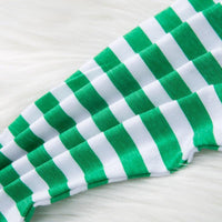 Baby Letter Green Stripe Jumpsuit Pants Christmas Suit - PrettyKid