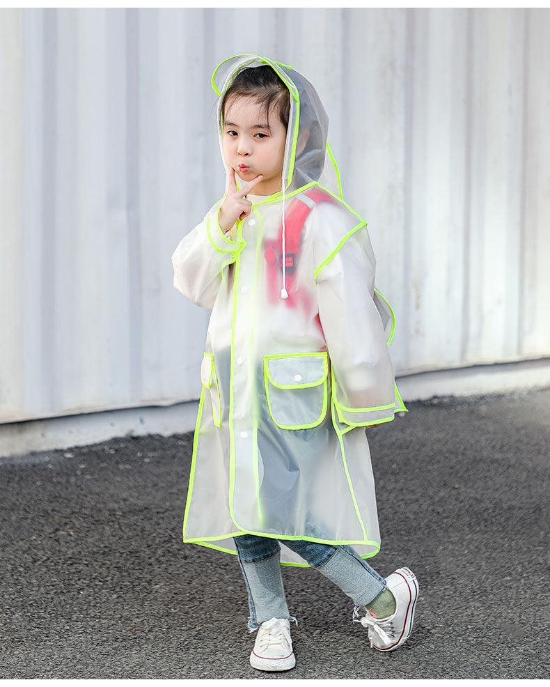 Transparent long one-piece raincoat for children - PrettyKid