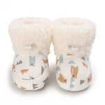 Baby Boys Girls Cute Print Plush Snow Boots Soft Cloth Bottom Toddler Shoes - PrettyKid