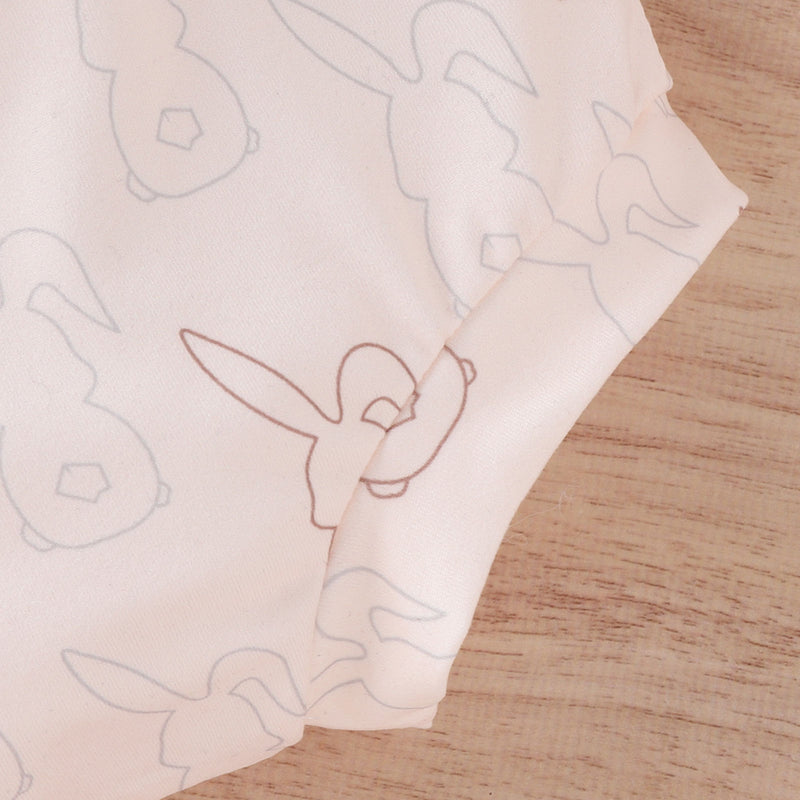 Baby Easter Short Sleeve Letter Rabbit Print Shorts Set - PrettyKid
