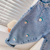 2022 New Girls' Small Flower Jeans Small Children's Spring Baby Women's Small Foot Pants Children's Long Pants - PrettyKid