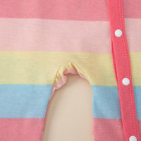 Rainbow Striped Wrap Leg Diagonal Baby Jumpsuit - PrettyKid