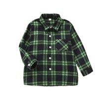 Toddler Kids Boys' Long Sleeve Plaid Lapel Shirt Kids Clothes Vendors - PrettyKid