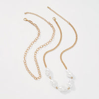 Female Baroque Shaped Pearl Necklace Alloy Chain Clavicle Chain - PrettyKid