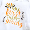 Baby Girls Thanksgiving Letter Print Long-sleeved Jumpsuit Mesh Skirt Hairband Set Wholesale Baby Clothes for Resale - PrettyKid