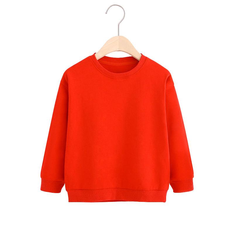 Kids Boys Girls Solid Round Neck Loose Pullover - PrettyKid