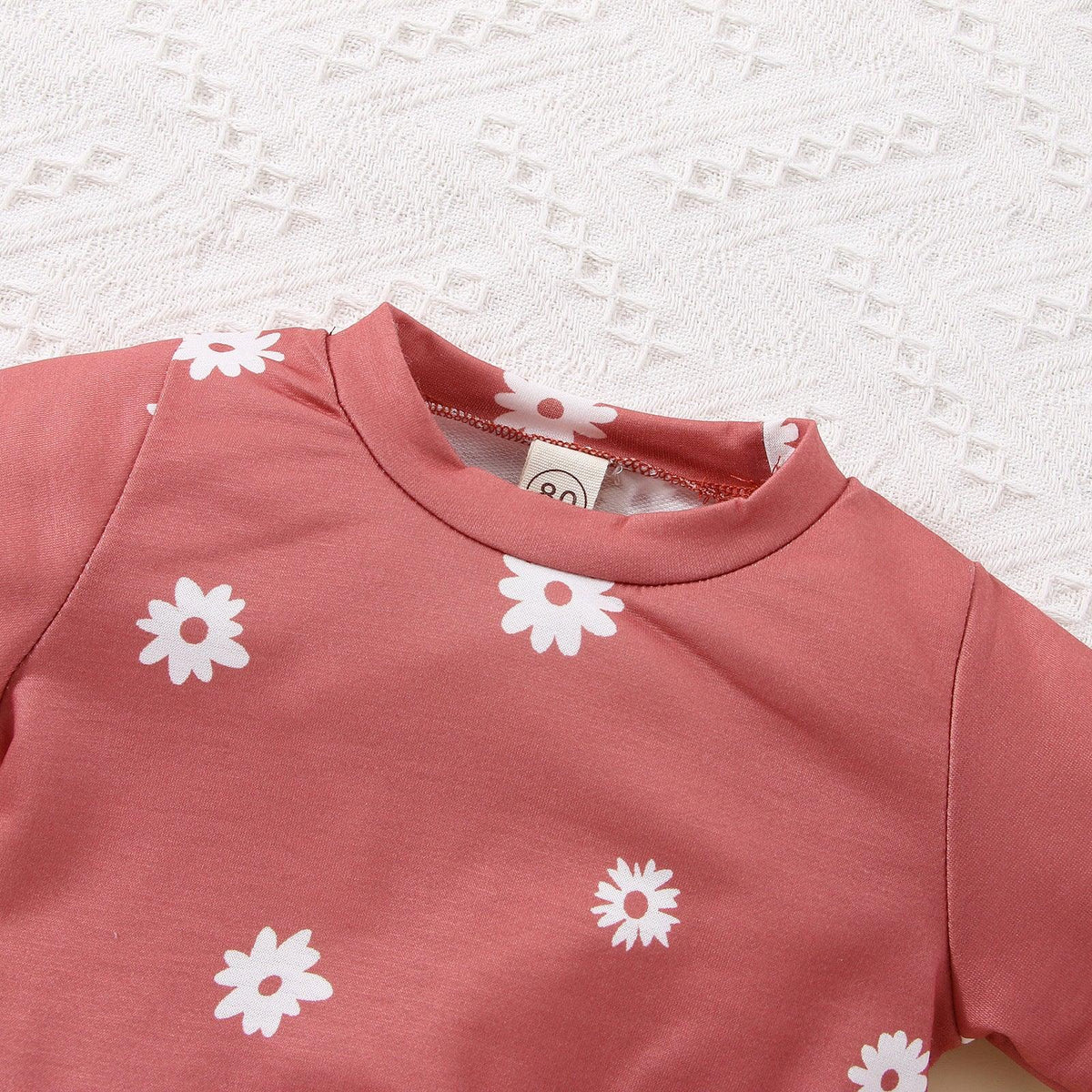 Toddler Girls' Solid Color Daisy Print Long Sleeve Sweater Set - PrettyKid