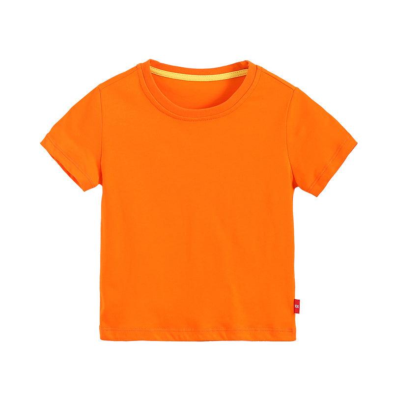 2021 Summer Children's T-shirt Solid Short Sleeve Round Neck Top - PrettyKid