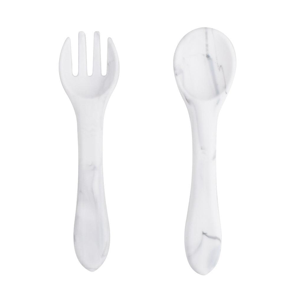 Baby‘s Silicone Tableware Food Grade Silicone Spoon Fork Set - PrettyKid