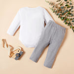 Baby Boys Solid Colour Fake Two Piece Long Sleeve Jumpsuit Pants Gentleman's Set - PrettyKid