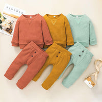 Baby Girls Casual Solid Color Sweater Set Wholesale Baby Clothes Suppliers - PrettyKid