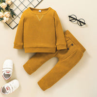 Baby Girls Casual Solid Color Sweater Set Wholesale Baby Clothes Suppliers - PrettyKid