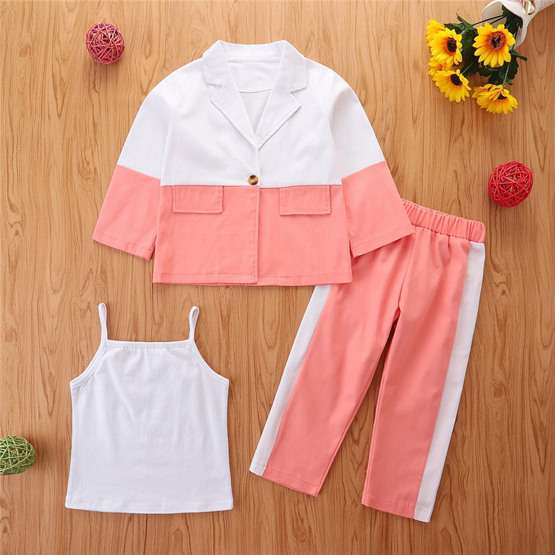 Autumn Kids Girl Solid Color Suit Trendy Girl Clothes Wholesale - PrettyKid