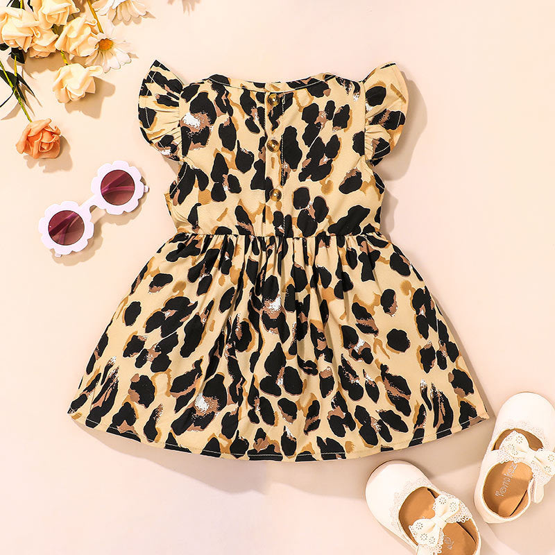 Baby Girl Summer Sleeveless Leopard Print Jumpsuit - PrettyKid